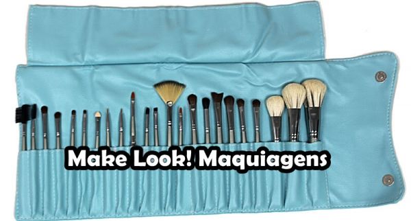 Kit de 23 Pincéis Prata Estojo Azul