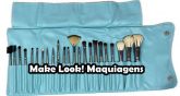 Kit de 23 Pincéis Prata Estojo Azul
